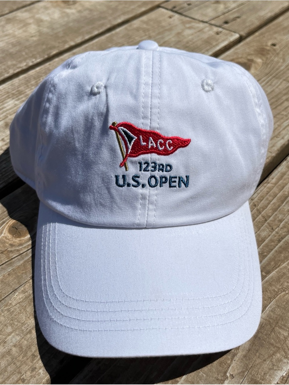 123rd U.S. Open LACC Ahead Hat Cap Strap Back Mens One Size White Golf USGA